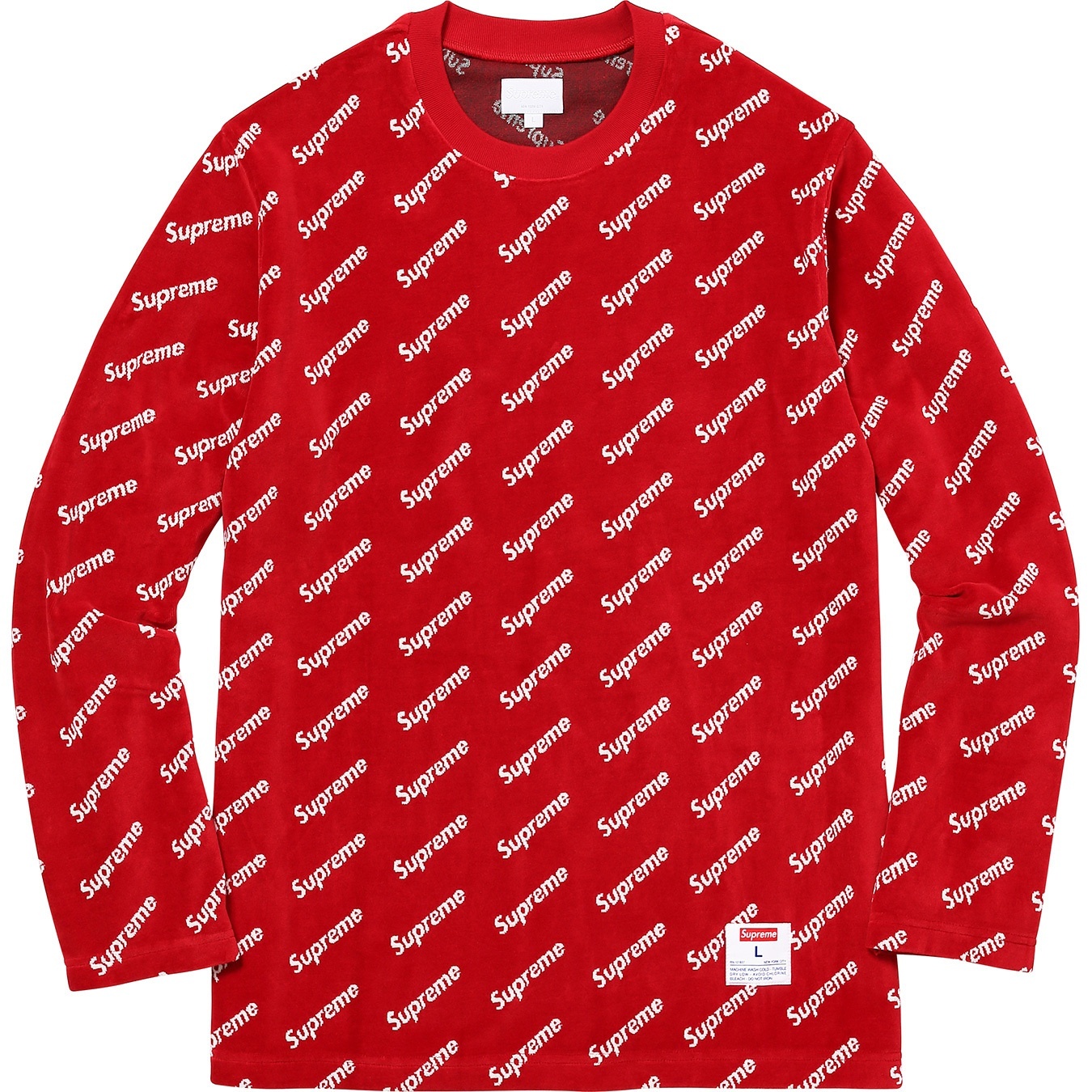 Velour Diagonal Logo L/S Top view 3
